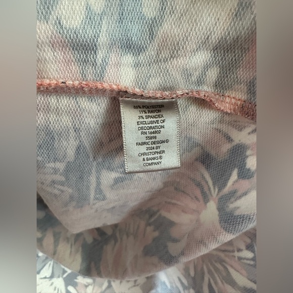 Christopher & Banks Floral Hoodie Pullover Sweatshirt Size Large - Picture 8 of 8